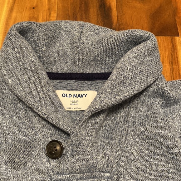Boy’s Size L (10-12) Steel Blue Heather Cowl Neck Old Navy Sweater/Fleece-EUC - Picture 3 of 5